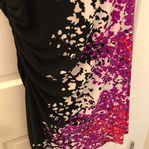 Jones New York Black Orange Pink Dress Size 16 - Picture 3 of 4